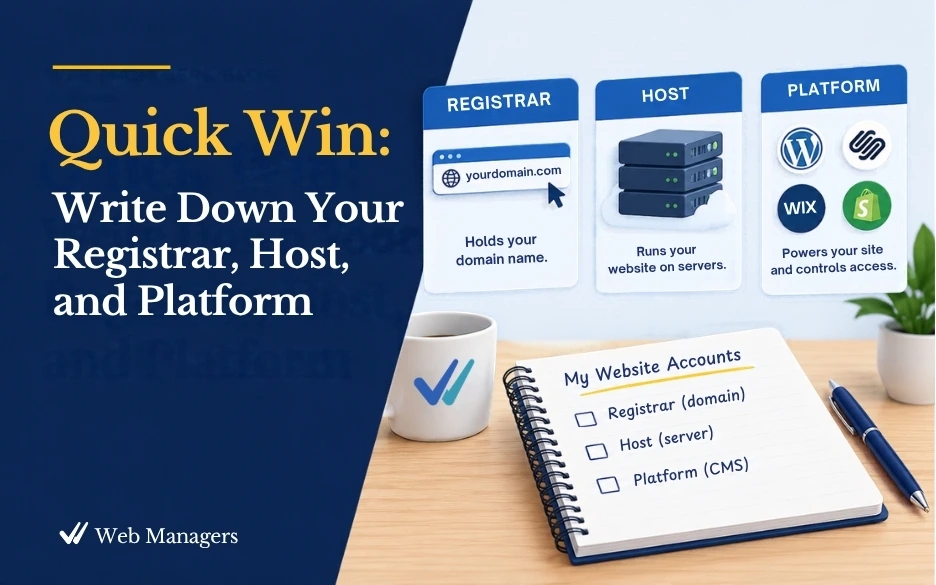 Quick Win: Write Down your Registrar, Host, and Platform